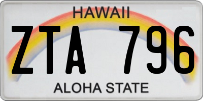 HI license plate ZTA796