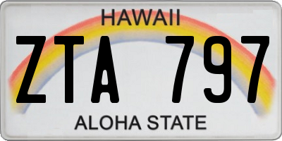 HI license plate ZTA797