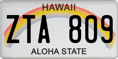 HI license plate ZTA809