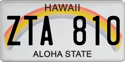 HI license plate ZTA810