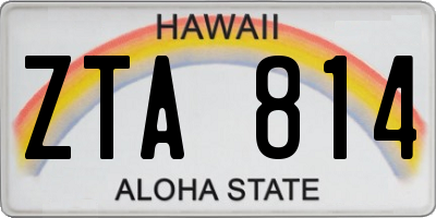 HI license plate ZTA814