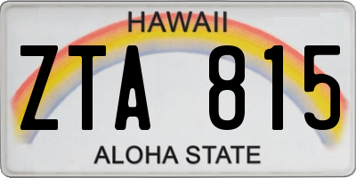 HI license plate ZTA815