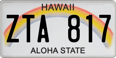 HI license plate ZTA817