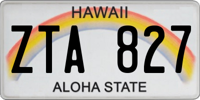 HI license plate ZTA827