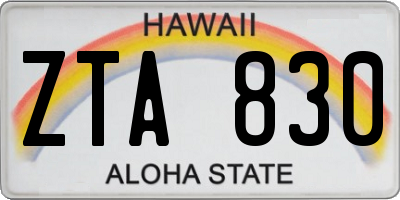 HI license plate ZTA830