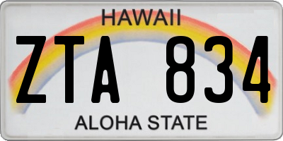 HI license plate ZTA834