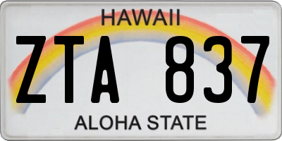 HI license plate ZTA837