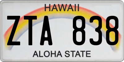 HI license plate ZTA838