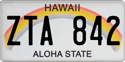 HI license plate ZTA842