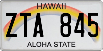 HI license plate ZTA845