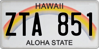 HI license plate ZTA851