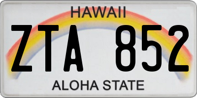 HI license plate ZTA852