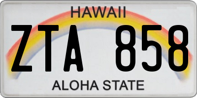 HI license plate ZTA858