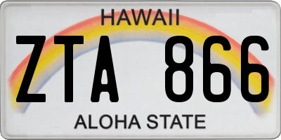 HI license plate ZTA866