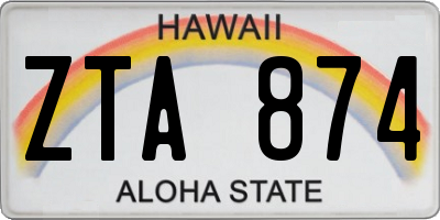 HI license plate ZTA874