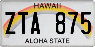 HI license plate ZTA875