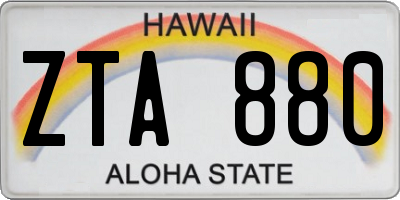 HI license plate ZTA880