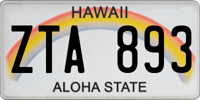 HI license plate ZTA893