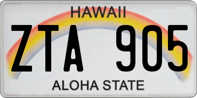 HI license plate ZTA905