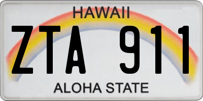 HI license plate ZTA911