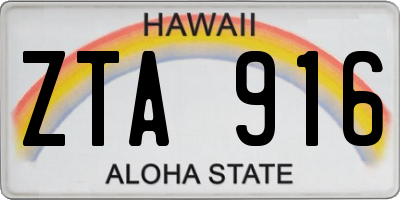 HI license plate ZTA916