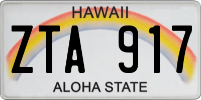 HI license plate ZTA917