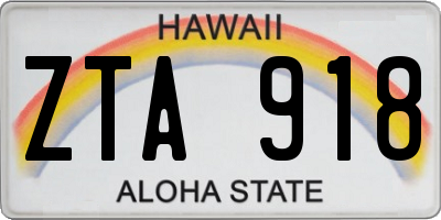 HI license plate ZTA918