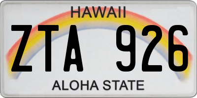 HI license plate ZTA926