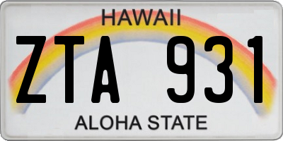 HI license plate ZTA931