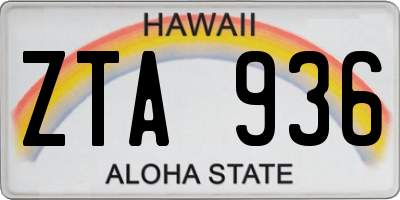 HI license plate ZTA936