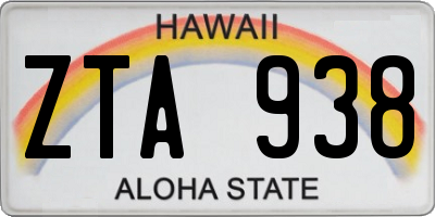 HI license plate ZTA938