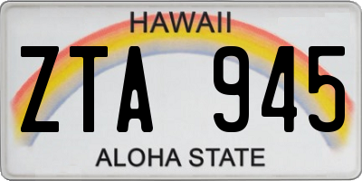HI license plate ZTA945
