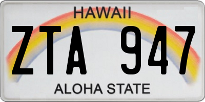 HI license plate ZTA947