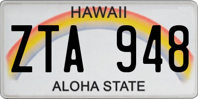 HI license plate ZTA948