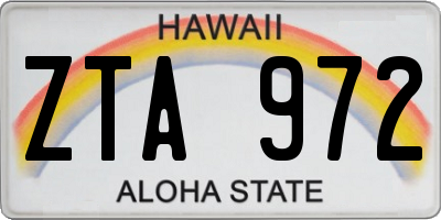 HI license plate ZTA972