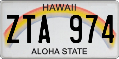 HI license plate ZTA974