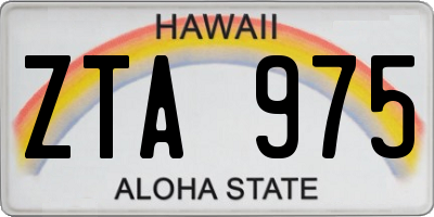 HI license plate ZTA975