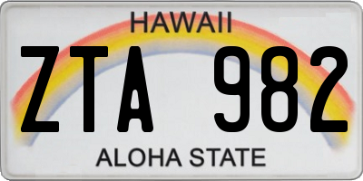 HI license plate ZTA982