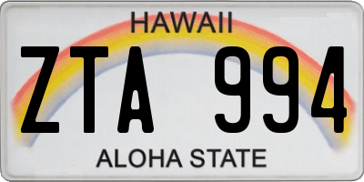 HI license plate ZTA994