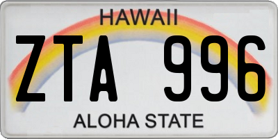 HI license plate ZTA996