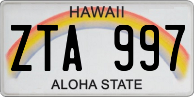 HI license plate ZTA997