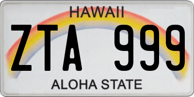 HI license plate ZTA999