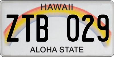 HI license plate ZTB029