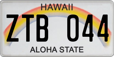 HI license plate ZTB044