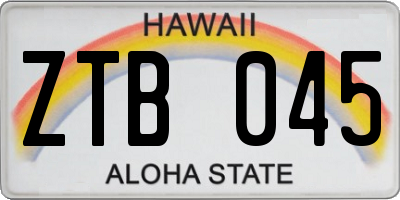 HI license plate ZTB045