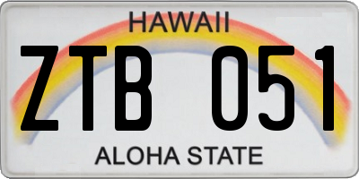 HI license plate ZTB051