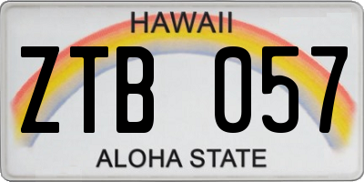HI license plate ZTB057