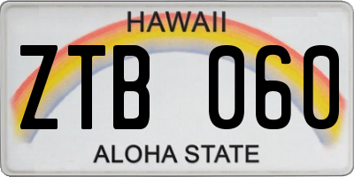 HI license plate ZTB060
