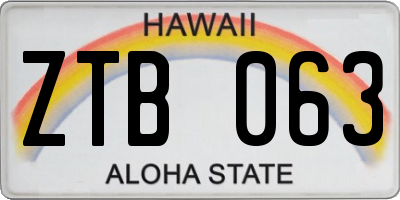 HI license plate ZTB063