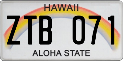 HI license plate ZTB071